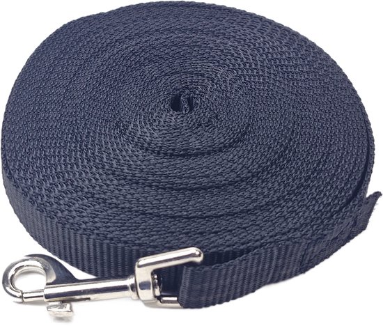 BCF-Products Hondenriem - Hondenriemen - 10 Meter - Zwart - Lange Hondenlijn - Leiband - Sleeplijn - Looplijn - Trainingslijn