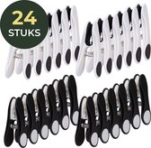 Gandria Épingles à linge 24 Pièces - Épingles à linge en Plastique - Set de 24 Pinces à Linge en Plastique - Pinces à Wasrek 10 Kg - Zwart/ Wit et Wit/ Zwart