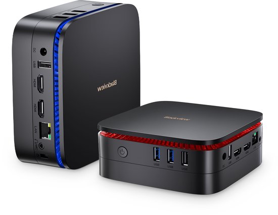 Mini PC Blackview MP60 (2025) Intel N150 jusqu'à 3,6 GHz - 16 Go de RAM DDR4, SSD M.2 512 Go, 4K Ultra HD, double HDMI, Gigabit Ethernet, Wi-Fi 5 GHz, Zwart