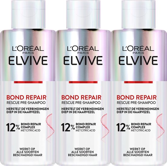 L’Oréal Paris Elseve Bond Repair Pré-Shampoing - pour cheveux abîmés - 3x 200ml