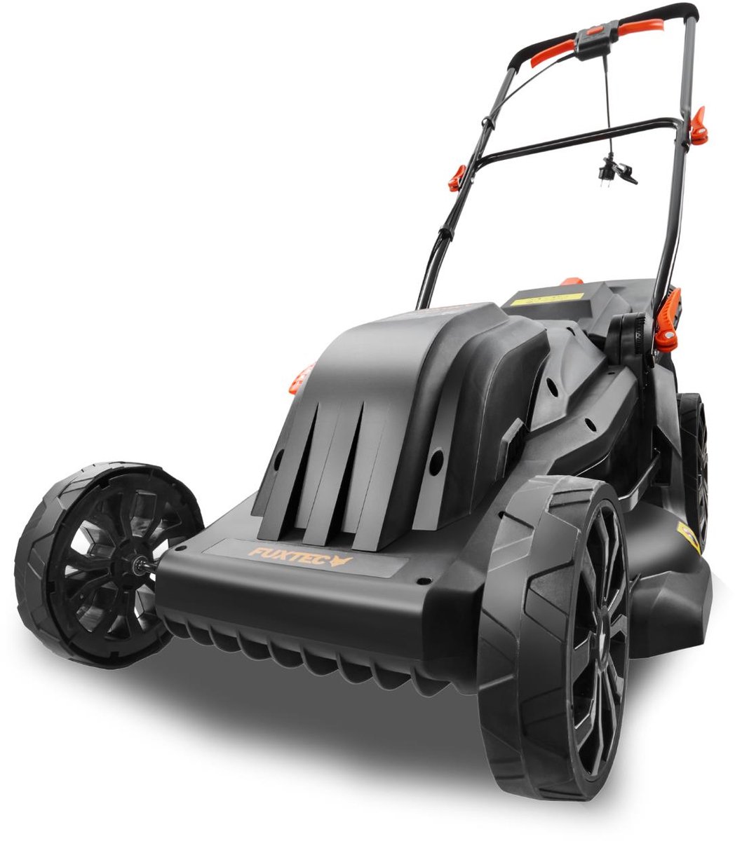 FUXTEC grasmaaier elektrisch FX-RME43, 43cm, 45L, hoogte 25-75mm, 1200W, 12kg, duw, bak inbegrepen, ideale tuin 220V