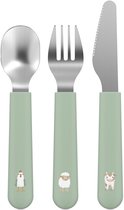 Mepal Mio kinderbestek Little Dutch - 3-delig, vork, mes en lepel - Roestvrij staal - Kinderservies - Little Farm