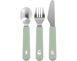 Mepal Mio Kinderbestek Little Dutch - 3-delig. vork. mes en lepel - Roestvrij staal - Kinderservies - Little Farm