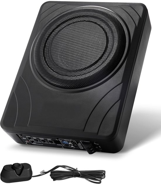 Foto: 8 300w subwoofer voor onder de stoel in de auto slanke actieve audio subwoofer met ingebouwde versterker hoge lage ingang en volumeregeling voor suv s auto s vrachtwagens campers 