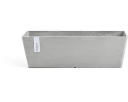Ecopots Bruges 66 - White Grey - 65,3 x 16,3 x H17 cm - Rechthoekige witgrijze bloempot / plantenbak