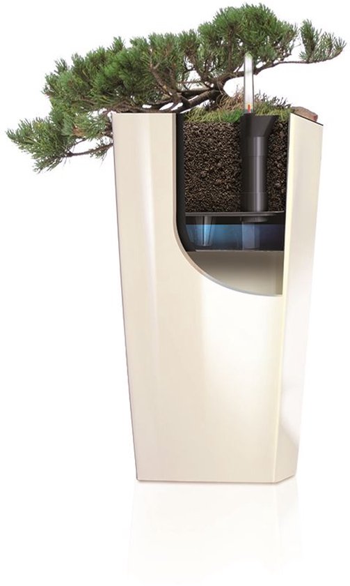 Prosperplast bloempot/plantenpot Urbi met binnenpot - antraciet - 32 x 32 x 61 cm - Kunststof