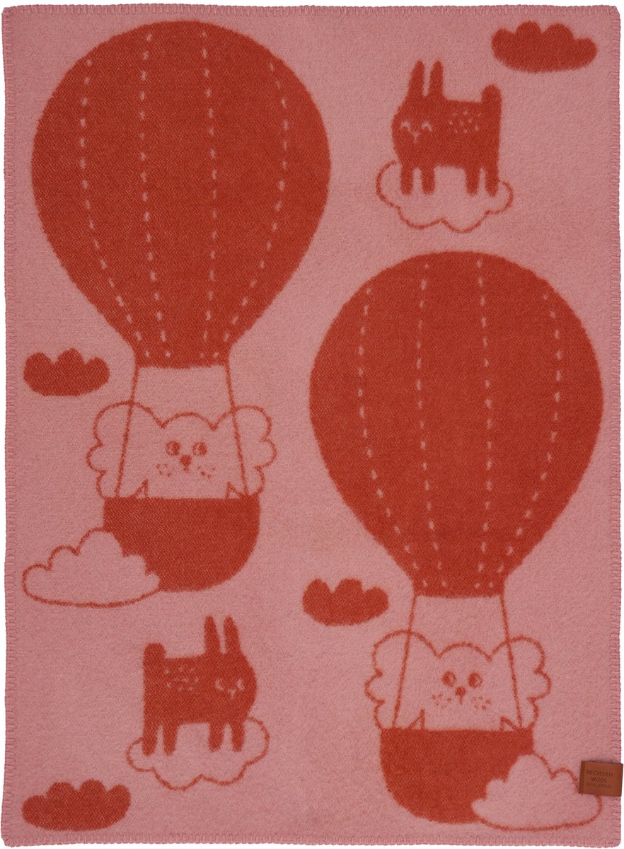 Klippan wiegdeken Balloon pink/rust, 50% recycled wool/50% lambswool