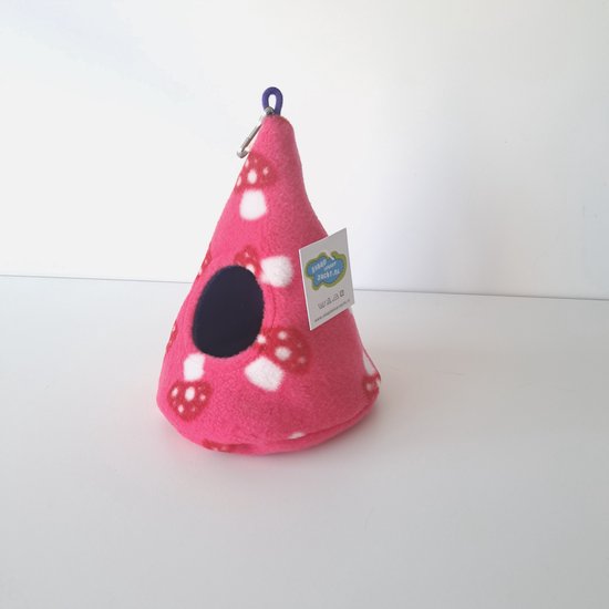 Slaaplekkerzacht puntmuts maat 14 cm vogelnestje roze