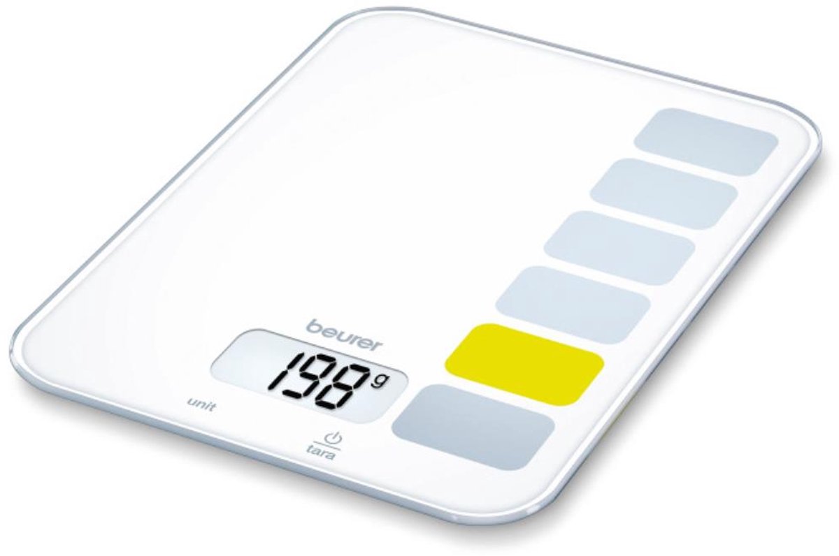 Beurer KS 19 Pure White digitale keukenweegschaal, draagvermogen tot 5