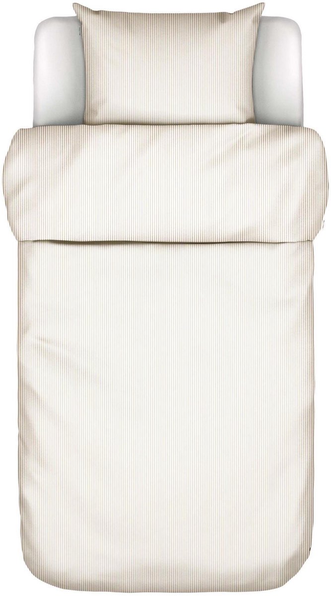 Marc O'Polo Classic Fine Stripe Dekbedovertrek Dark Sand - Eenpersoons – 140x200/220 cm