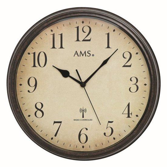 AMS 5962 Horloge murale, horloge radio-pilotée, vintage, style
