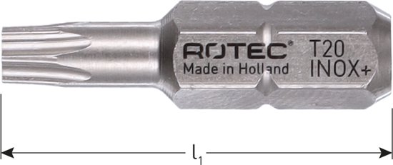 Rotec schroefbit, INOX+, C6.3, T30x25 (Torx)(2st.) | bol