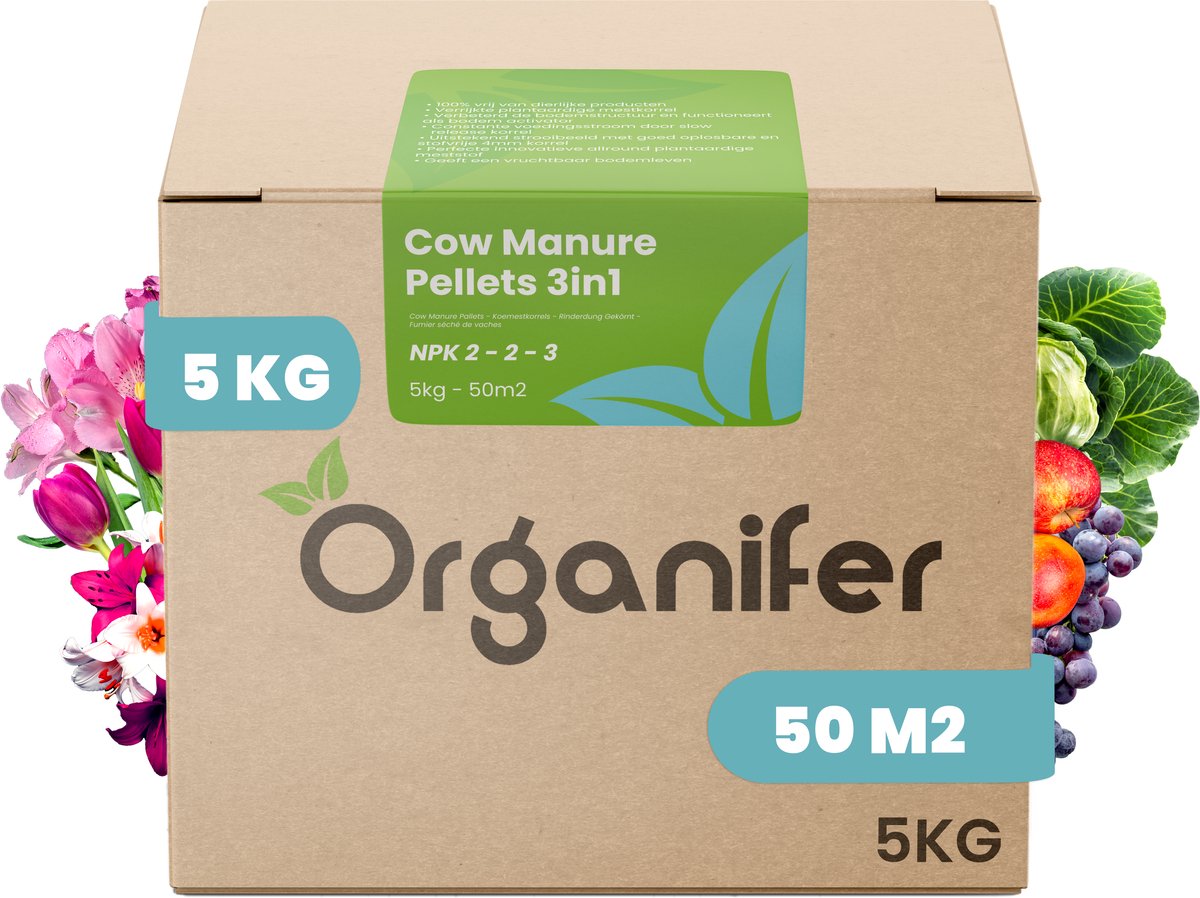 Koemestkorrels 3in1 (5kg, 50m2) - Allround Organische Mestst