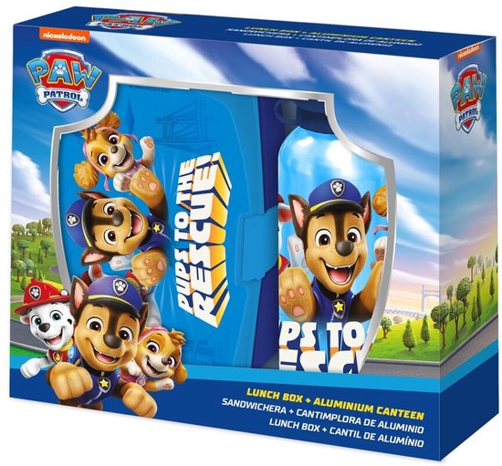 Paw Patrol Boîte à lunch et gourde - Set scolaire - Set à lunch - Boîte à lunch et gourde/gobelet/bouteille d'eau