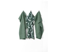 Keukenhanddoek ESSENTIALS, microfiber 40x60cm, SET/3, stone green