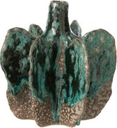 J-Line vaas Naga - keramiek - azuur/bruin - medium - Ø 18 cm
