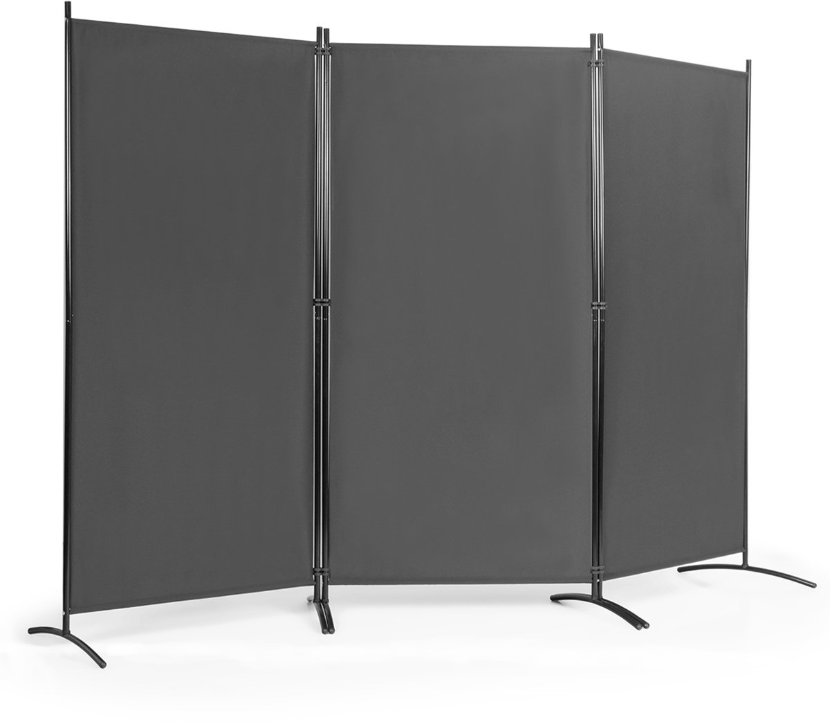 COSTWAY 3-Paneel houten kamerverdeler, 260 x 183cm Inklapbaar privéscherm met duurzame scharnieren stalen basis, vrijstaand scheidingswand meubilair, houten paneel verdeler voor thuis, kantoor, badkamer, slaapkamer