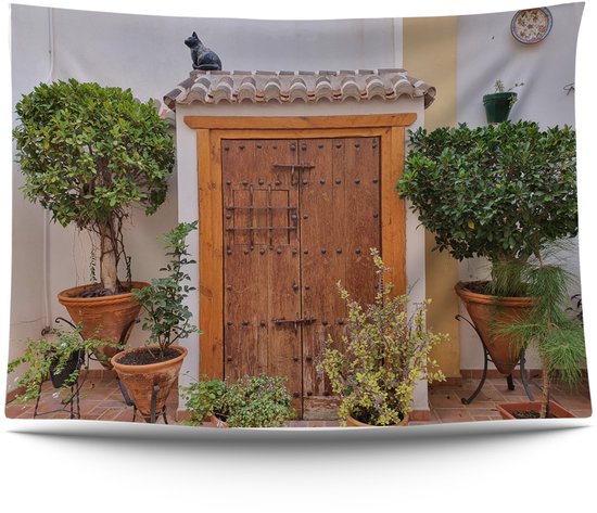 Ulticool - Porte Plantes Chat - Affiche Tapisserie - 200x150 cm - Groot tapisserie - Affiche jardin Tentures