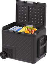 Bol.com Auronic Elektrische Koelbox - Compressor - Met Wielen - 12V 230 Volt - Auto - 50L - Frigobox - Zwart/Grijs aanbieding