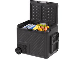 Auronic Elektrische Koelbox - Compressor - Met Wielen - 12V 230 Volt - Camping Koelkast - Auto - 50L - Frigobox - Zwart/Grijs