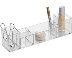 Doodadeals® Compacte Make-up Organizer – Cosmetica & Sieraden Opbergbox – 8 Vakjes – Transparant Kunststof