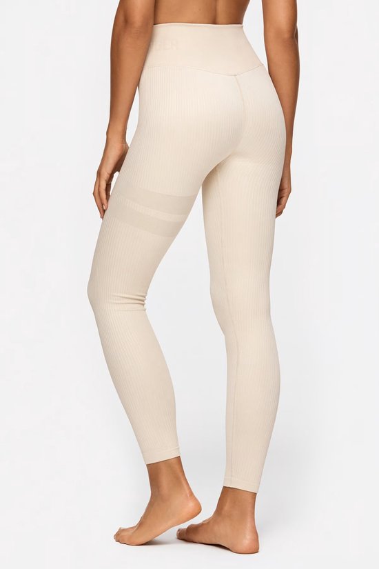 Stronger - Embrace Seamless Rib Tights - Sport Tights - Dames - Creme - Maat XL van Stronger — afbeelding 2