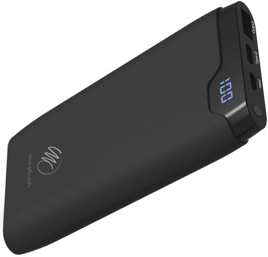 imoshion powerbank 6000 mAh – LED – USB A & C – zwart