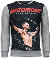Local Fanatic Notorious McGregor - Pull strass numérique - Pull homme gris clair S