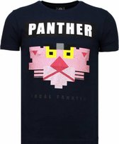 Panther For A Cougar - Rhinestone T-shirt - Blauw