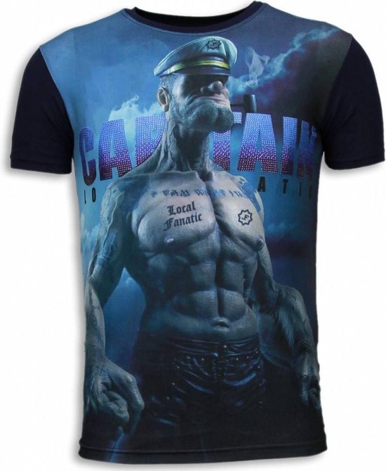 Local fanatique capitaine marin homme - T-shirt strass numérique - marine capitaine marin homme - T-shirt strass numérique - T-shirt homme marine taille S