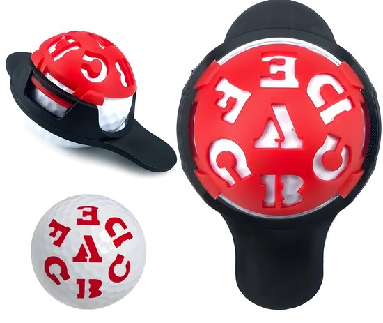 Stripe Balmarker 6 in 1 - Rode Golfbal Marker - Unieke Markeringsset met Letters & Figuren - Verbeter je Putt & Balherkenning - Golf Accessoires van Stripe. — afbeelding 2