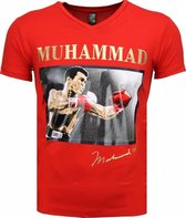 T-shirt - Muhammad Ali Glossy Print - Rood