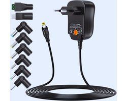 Universele Adapter Met Instelbare Spanning (3V-12V) – 1000mA Wandlader Voor Apparaten Zoals LCD's - Routers - Bluetooth Speakers - LED-strips En Meer