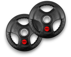 10 KG (2x) Gewichtschijf | Halterschijf Fitness Gewicht | Tri-Grip Weight Plate | Krachttraining Bumperschijf 10KG | 50mm Bumperplates halterset | Sportgewichten | PREMIUM Tri-Gip Gewichten | Comfortabel en Gemakkelijk vasthouden | voor Gyms