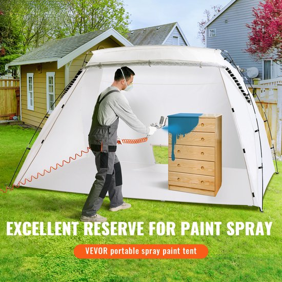 Opvouwbare Spuitcabine 305x213x183 Cm - Draagbaar - 210d Oxford Doek - GeïNtegreerd Gaasfilter - Professionele Meubelrestauratie van Monzana — afbeelding 4
