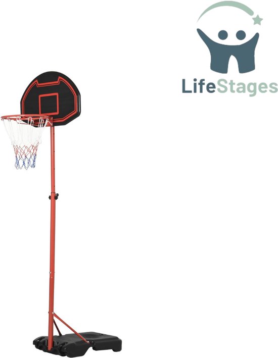 LifeStages basketbalpaal – verstelbaar 155-210cm – verzwaarde voet