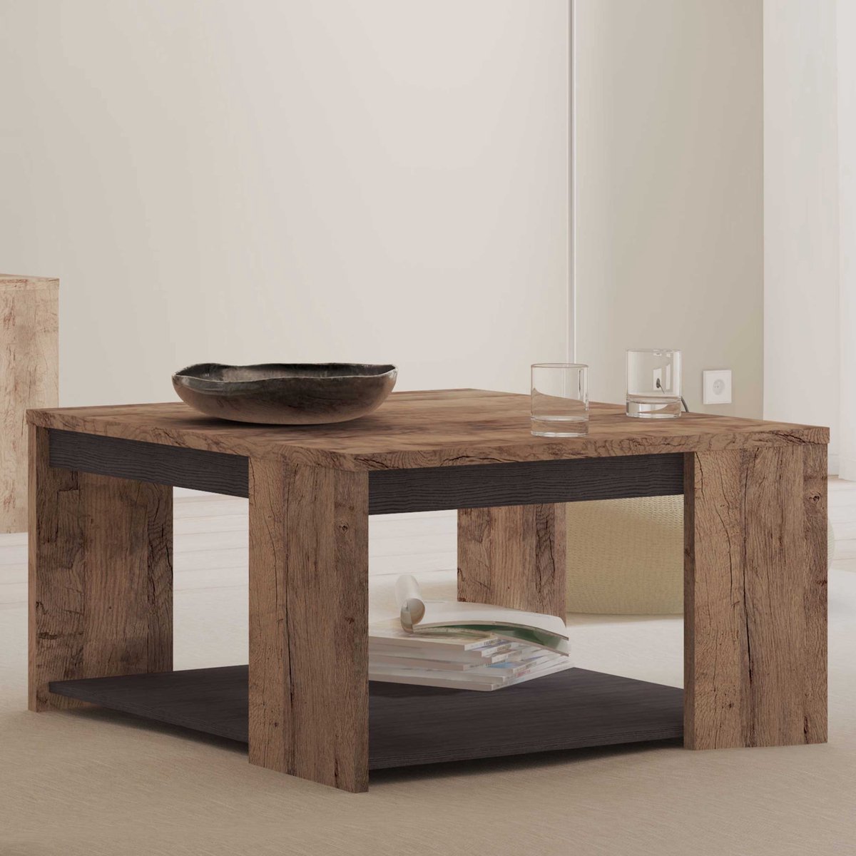 Salontafel Monaco | 80 X 80 X 44,2 Cm | Bruin