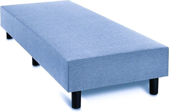 Sommier Boxspring Otto bleu glacier (120x200) sans matelas, sans tête de lit et sans surmatelas.