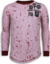 Local Fanatic Longfit Embroidery - Sweater Patches - Guerrilla - Rood - Maten: XXL