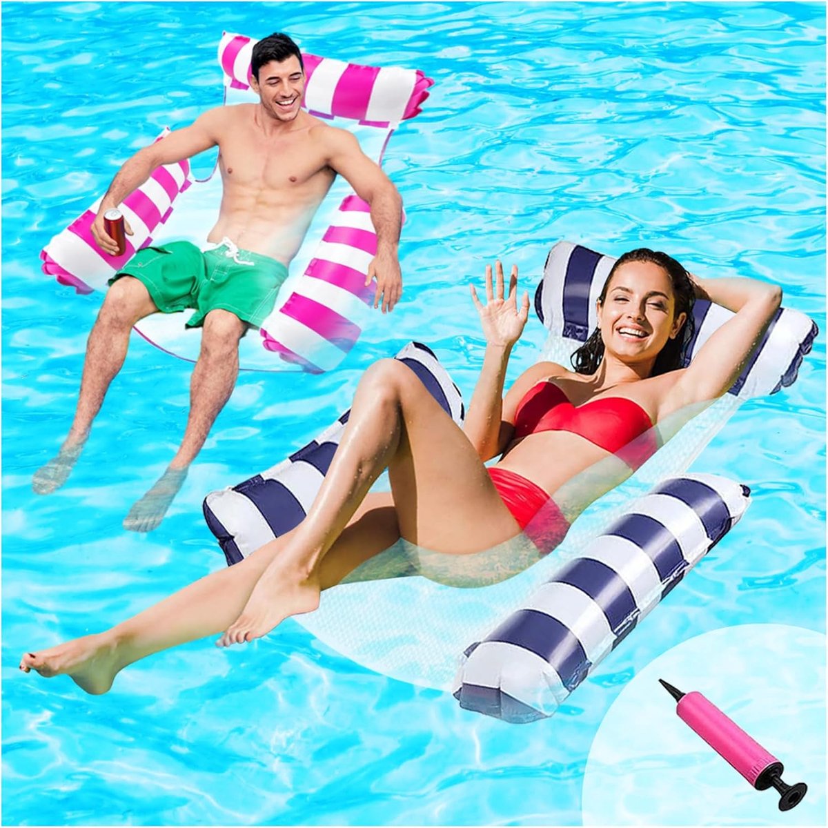 Opblaasbare Waterhangmat - 4-in-1 Drijver voor Zwembad en Strand
