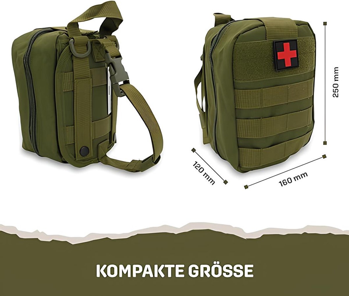 Goedkoopste Noodpakket 45-delig EHBO-set tactische First Aid militaire set noodtas voor thuis auto camping buiten kaki. Noodpakket