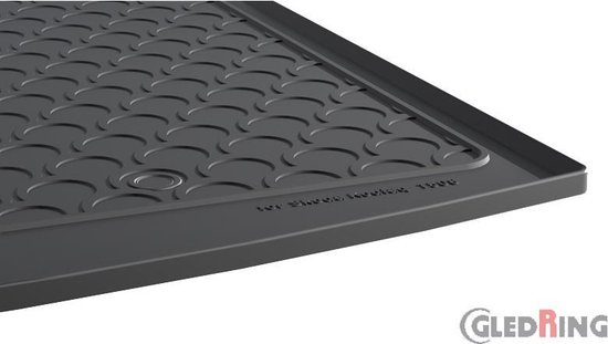 Gledring Rubbasol (caoutchouc) tapis de coffre adapté pour Skoda Kodiaq (5 personnes) 2017- (plancher de chargement haut variable avec roue de secours)