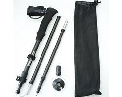 Wandelstok – 1 Stuk – Carbon Trekking Stok – Verstelbaar & Opvouwbaar – Telescopisch en Inschuifbaar – Lichtgewicht Hiking Wandelstok – Outdoor – Zwart