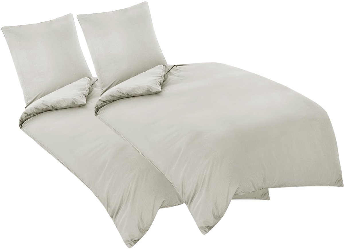 Unyqoos Zacht en Onderhoudsvriendelijk Microvezel Beddengoed Set met Ritssluiting voor Comfort en Gemak beige