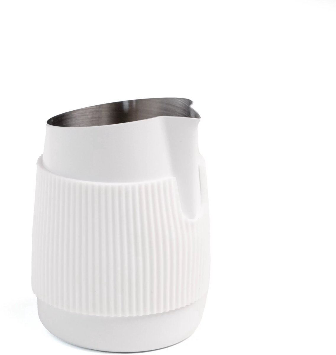 Melkkannetje Opschuim zonder handvat - 400ml – Wit – RVS – Melkopschuimkan – Melkkan – Espressomachine - Barista Essentials