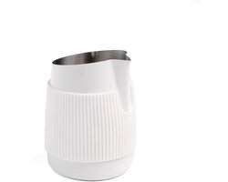 Melkkannetje Opschuim zonder handvat - 400ml – Wit – RVS – Melkopschuimkan – Melkkan – Espressomachine - Barista Essentials
