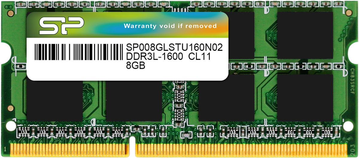 Silicon Power - Laptopgeheugen - DDR3L - 8GB - 1600MHz - CL11 - SODIMM - SP008GLSTU160N02