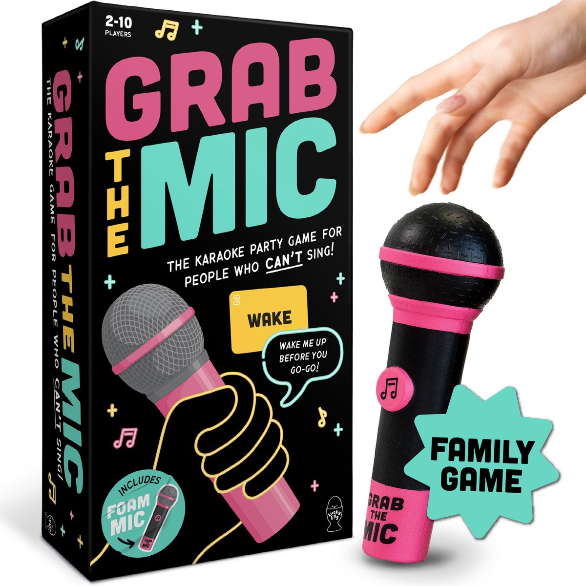 Megableu grab the mic - karaoke partyspel - muziekspel voor 2-10 spelers - bekend van tiktok - originele engelstalige versie afbeelding