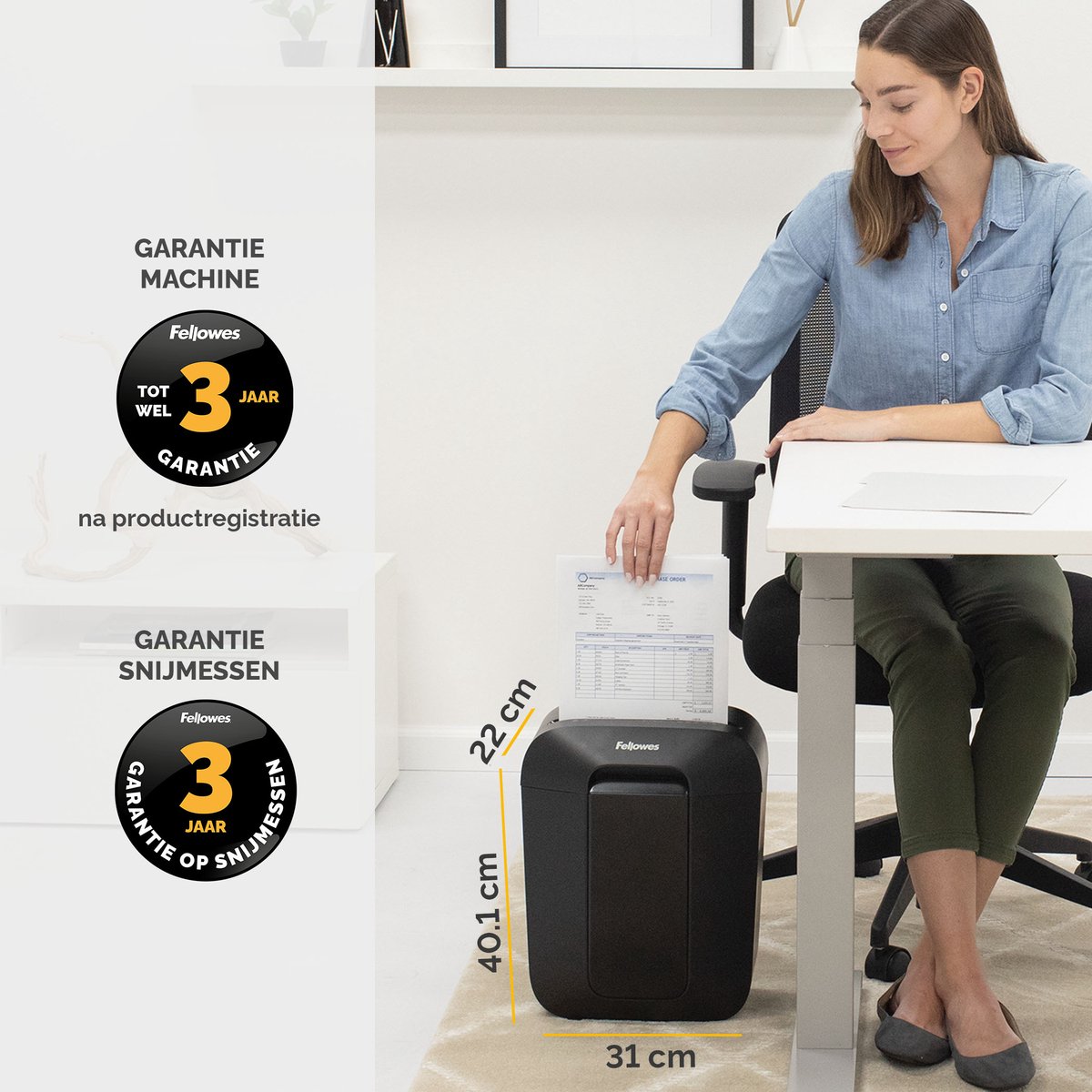 Fellowes LX50 Papierversnipperaar - Cross-Cut - P4 - 9 vel - 17L - Zwart - Voor thuis & thuiskantoor - Ook voor creditcards, nietjes & paperclips thumbnail 3