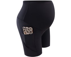 Zwangerschapsshorts Dames Zwangerschapsbroek Shorts Pyjama/Pyjama/Yoga Broek Kort Zwart M